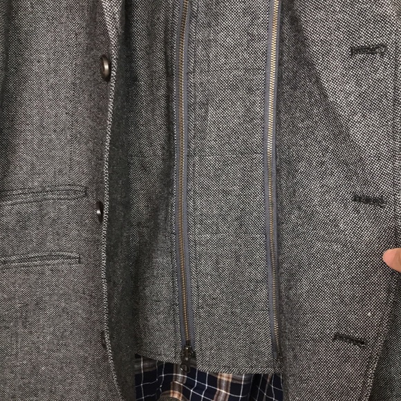 Flynt Men’s Rizzo 42R Wool Blend Gray Multi-Pocket Zip-Up 3-Button Blazer Jacket - Picture 6 of 14